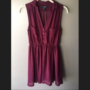 Maroon button up dress